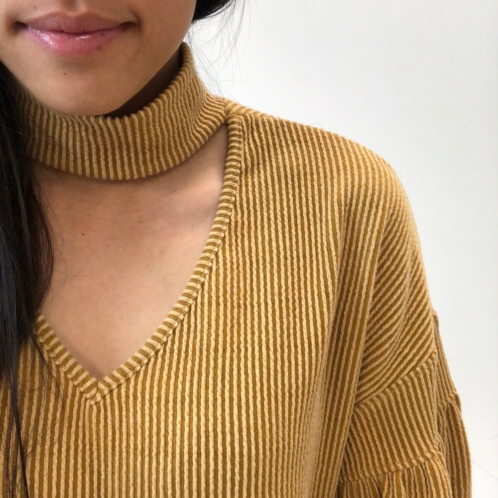 CYBER SALE! LAST S// NAYA Mustard Choker Top - Picture 5 of 8